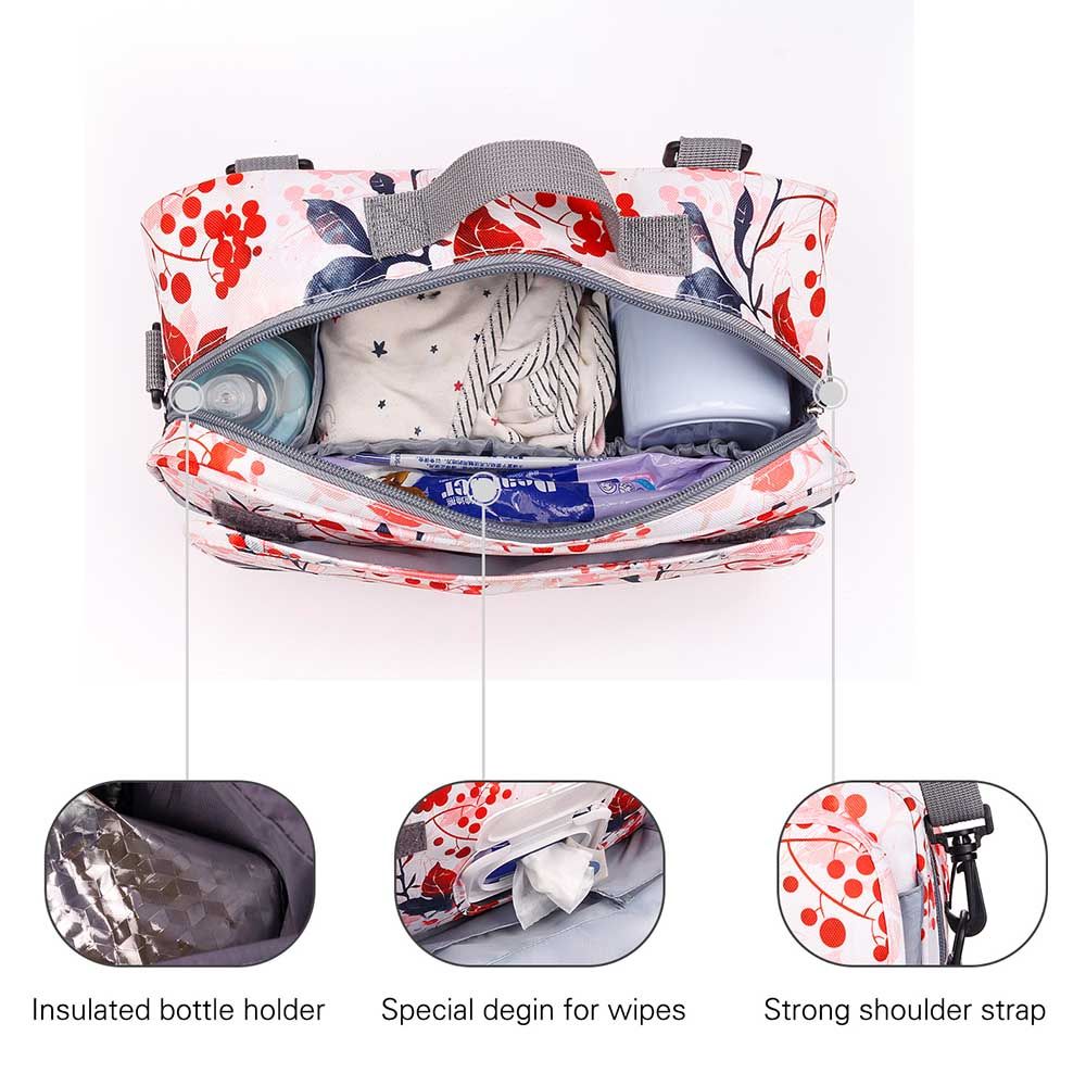 Little Story - Baby Diaper Changing Clutch Kit - Floral Pink