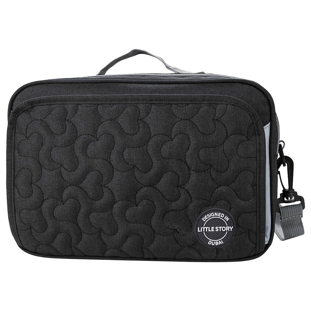 Little Story - Baby Diaper Changing Clutch Kit - Quilted Black