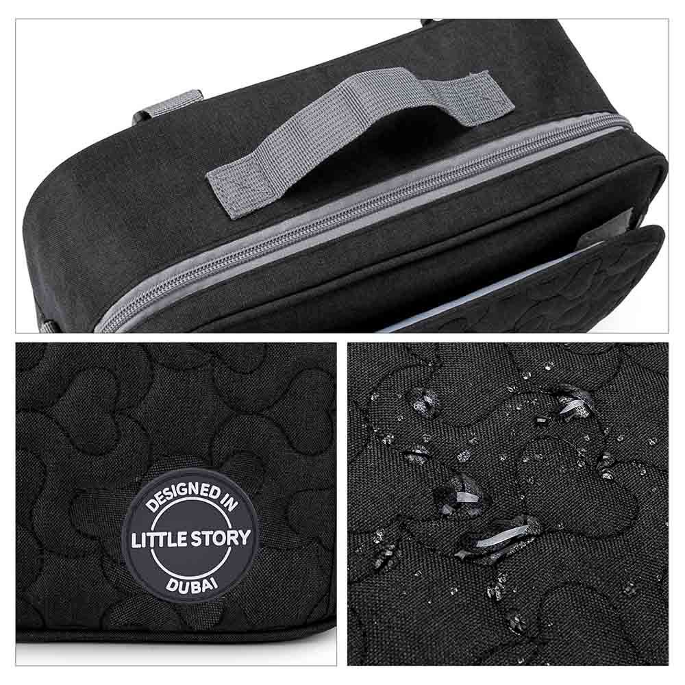 Little Story - Baby Diaper Changing Clutch Kit - Quilted Black