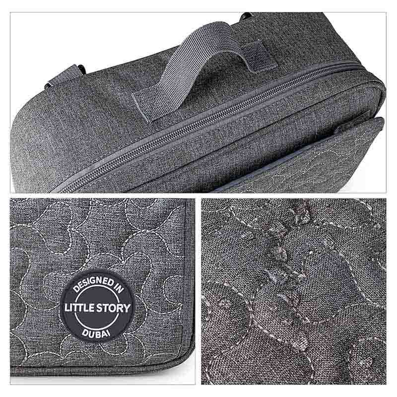 Little Story - Baby Diaper Changing Clutch Kit - Quilted Grey