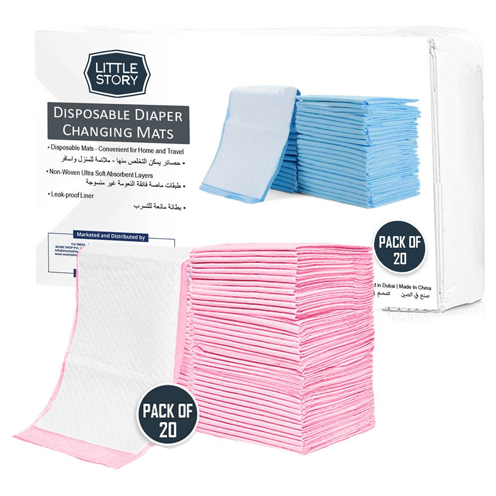 Little Story - Disposable Diaper Changing Mats - 20pcs - Pink