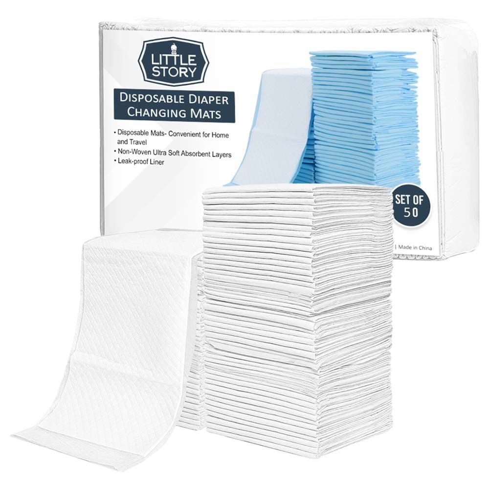 Little Story - Disposable Changing Mats Pack of 50 - White