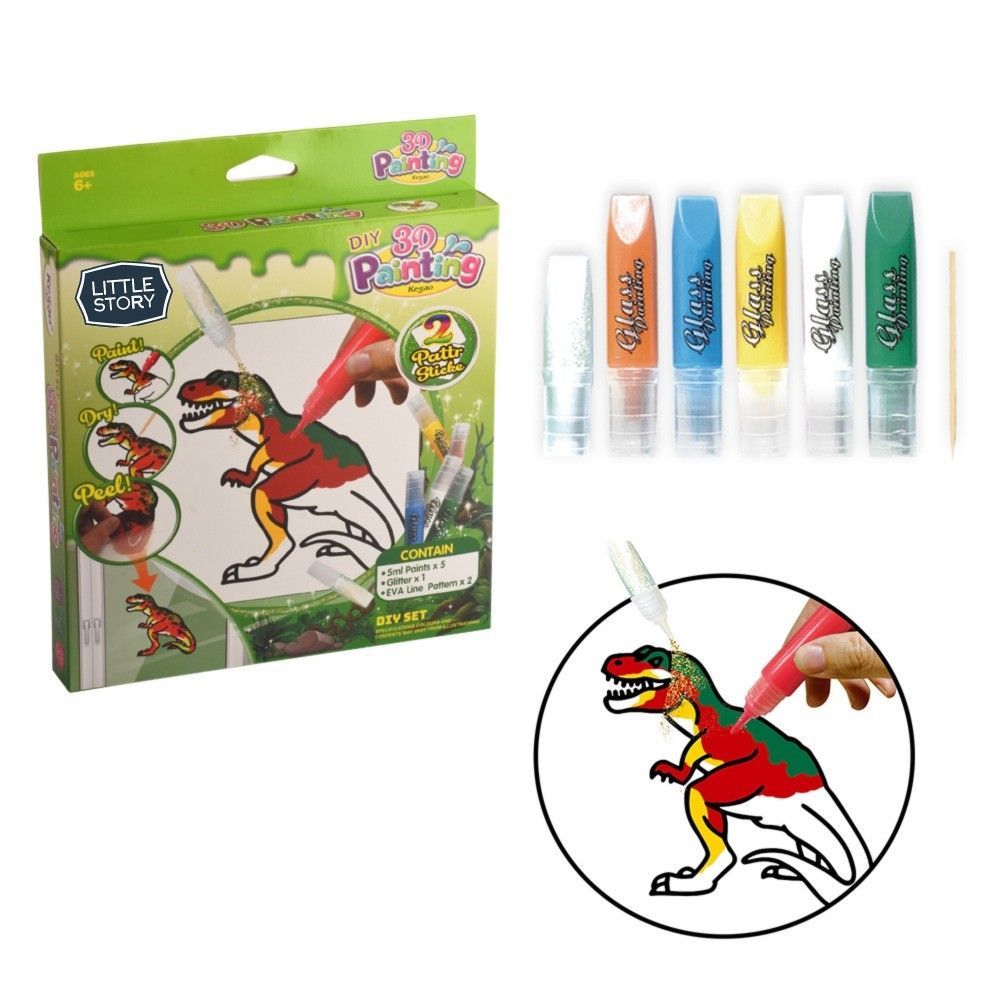 Little Story - DIY Kids Art & Craft 3D Painting Set - Dinosaur