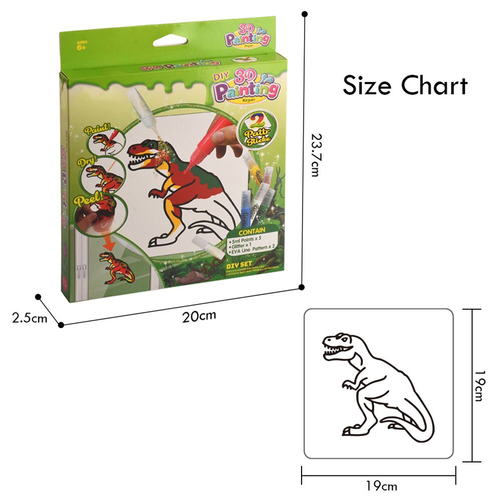 Little Story - DIY Kids Art & Craft 3D Painting Set - Dinosaur