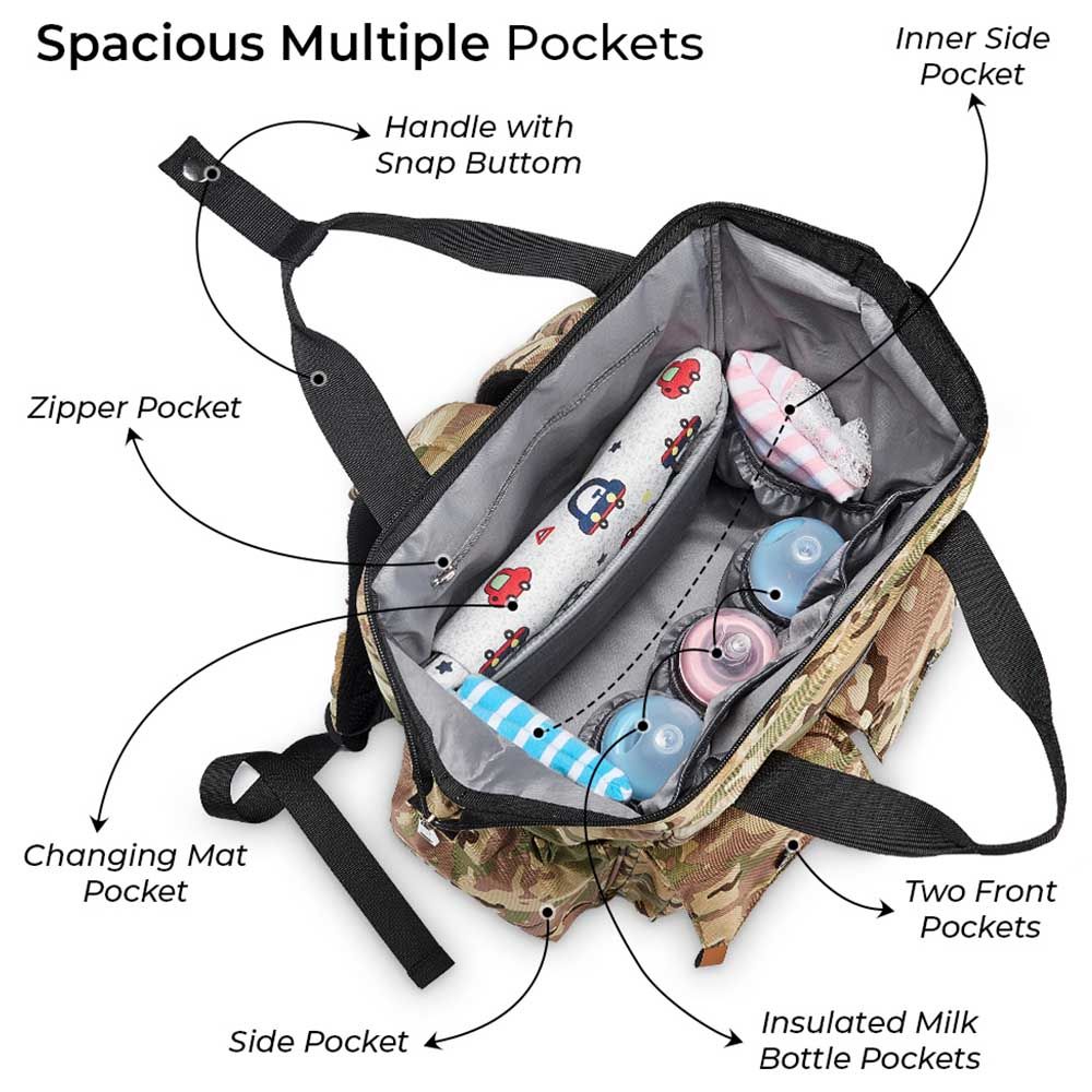 Little Story - Elite Diaper Bag w/ Stroller Hooks - Camouflage