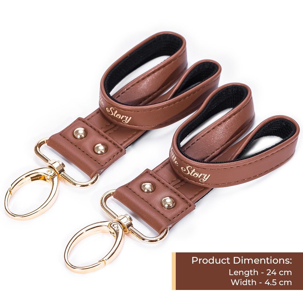 Little Story - Premium Stroller Hooks 2pcs - Brown