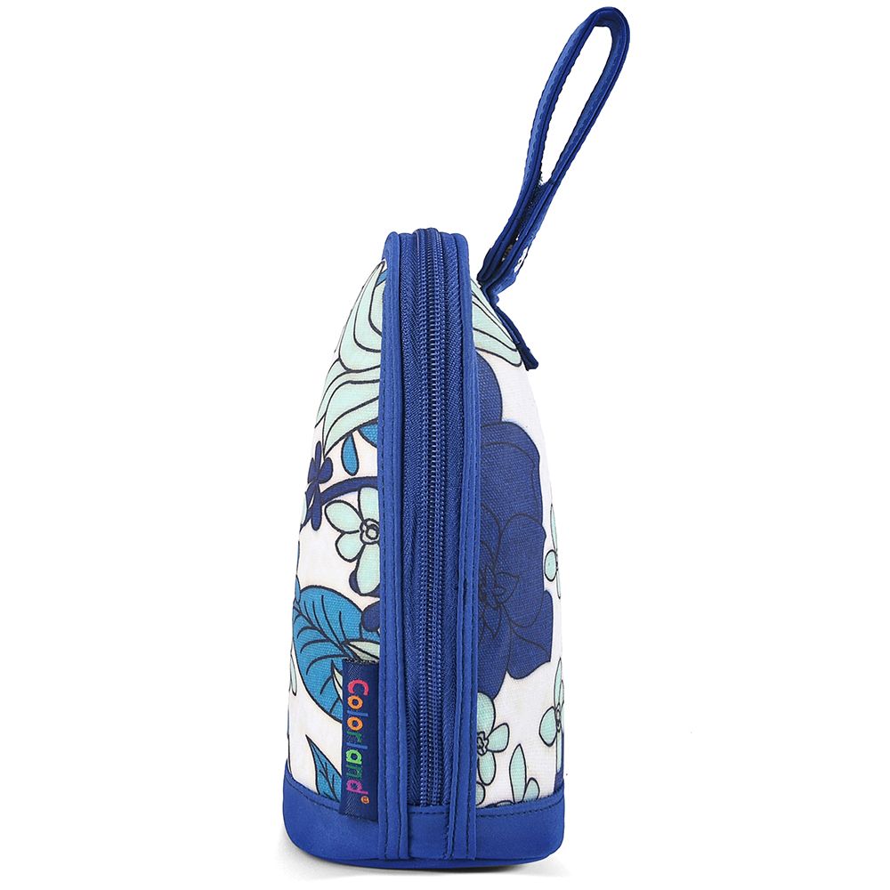 Little Story - Insulated Bottle Bag - Floral Blue