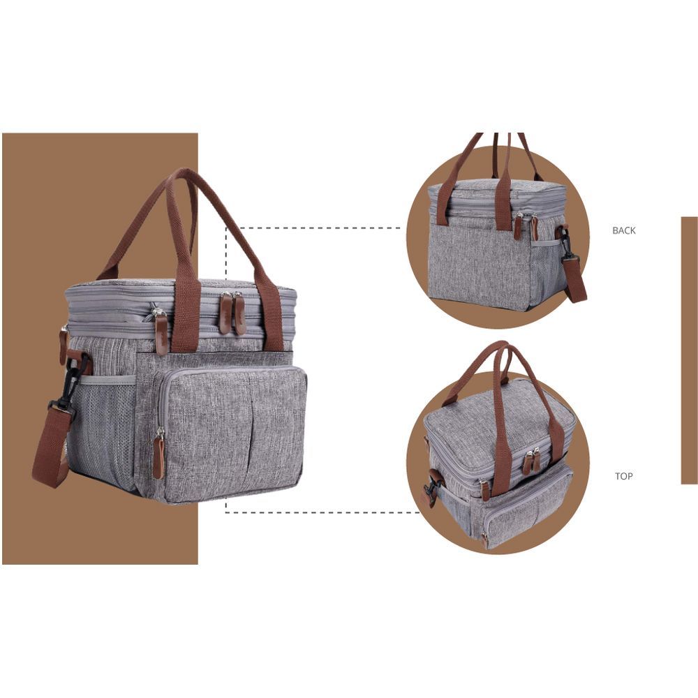 Little Story Insulated Expandable Lunch Bag - Grey