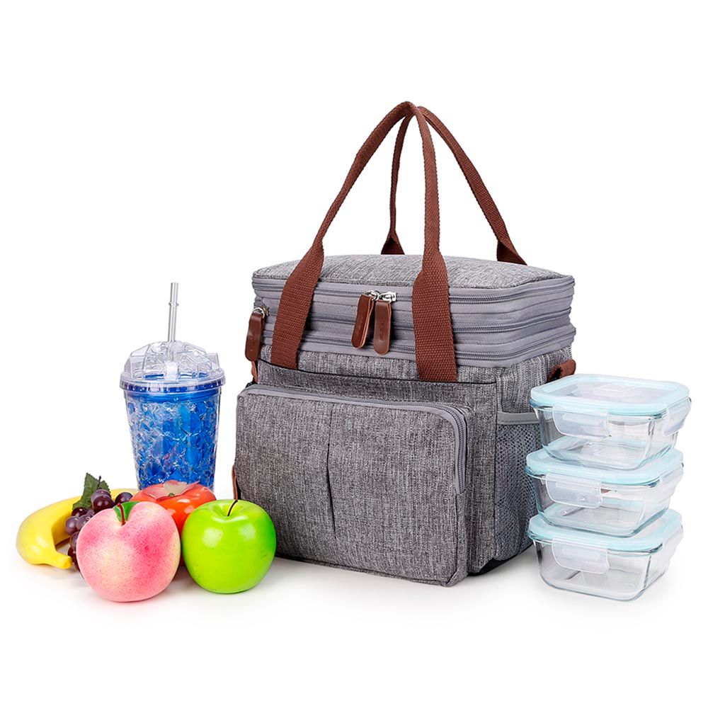 Little Story Insulated Expandable Lunch Bag - Grey