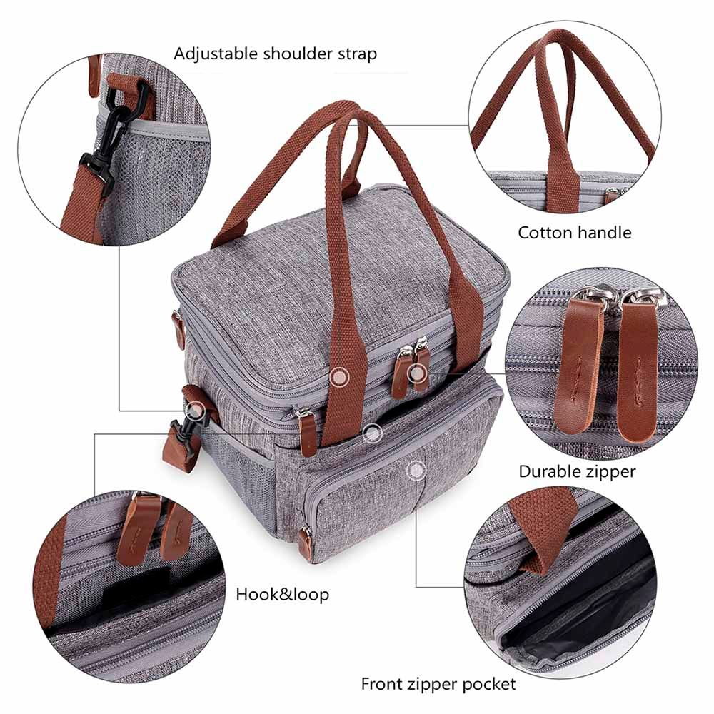 Little Story Insulated Expandable Lunch Bag - Grey