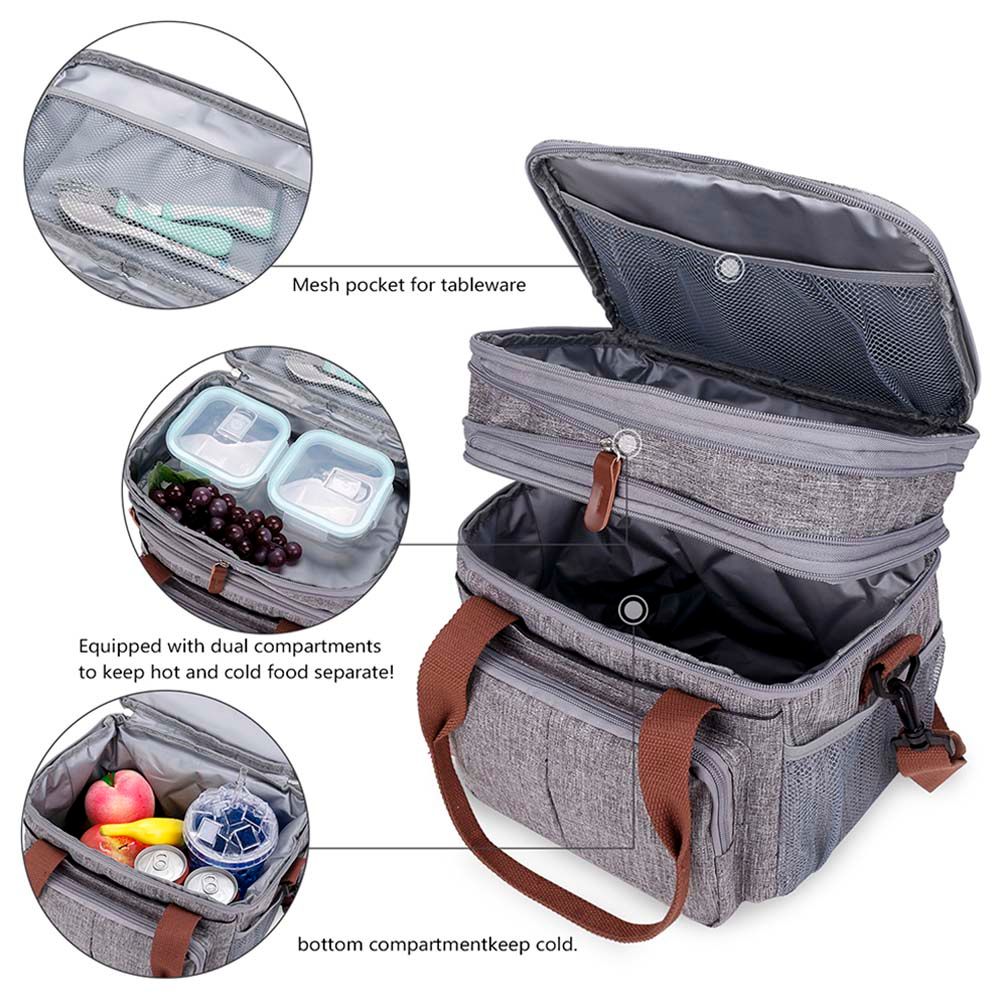 Little Story Insulated Expandable Lunch Bag - Grey