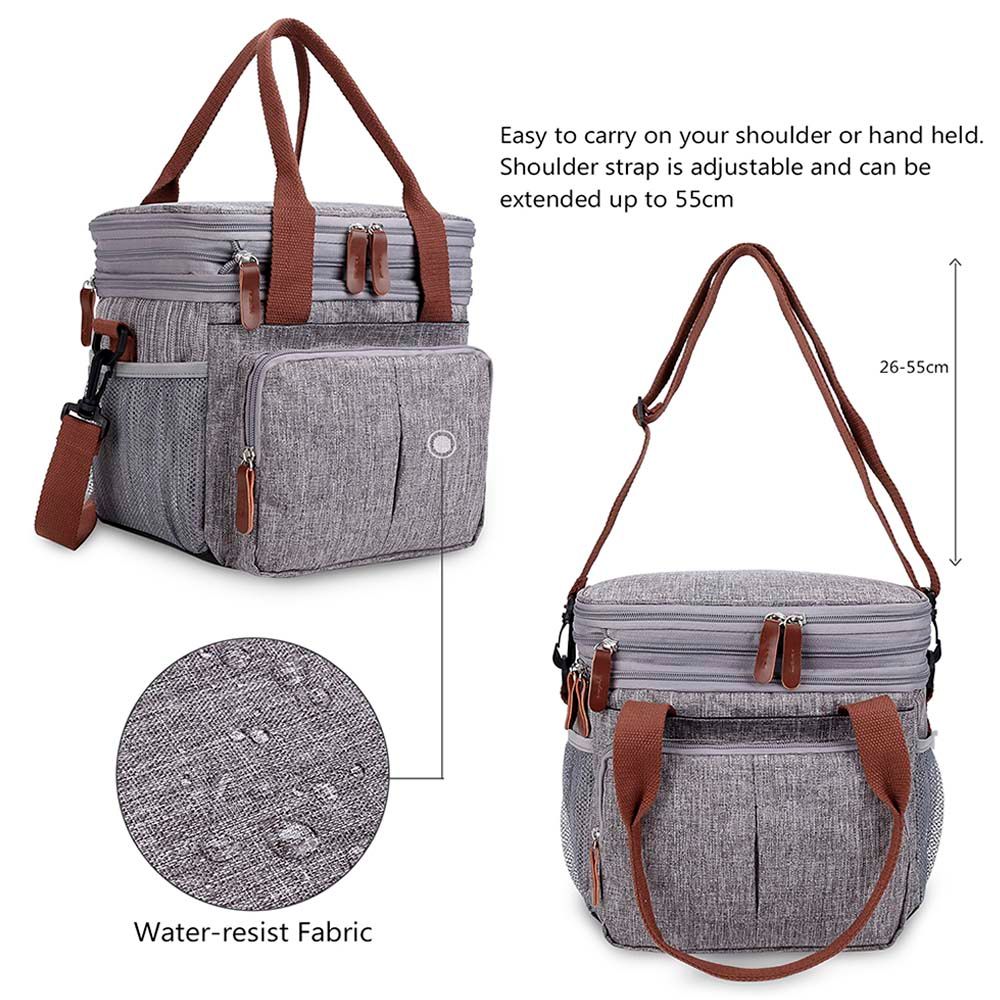 Little Story Insulated Expandable Lunch Bag - Grey