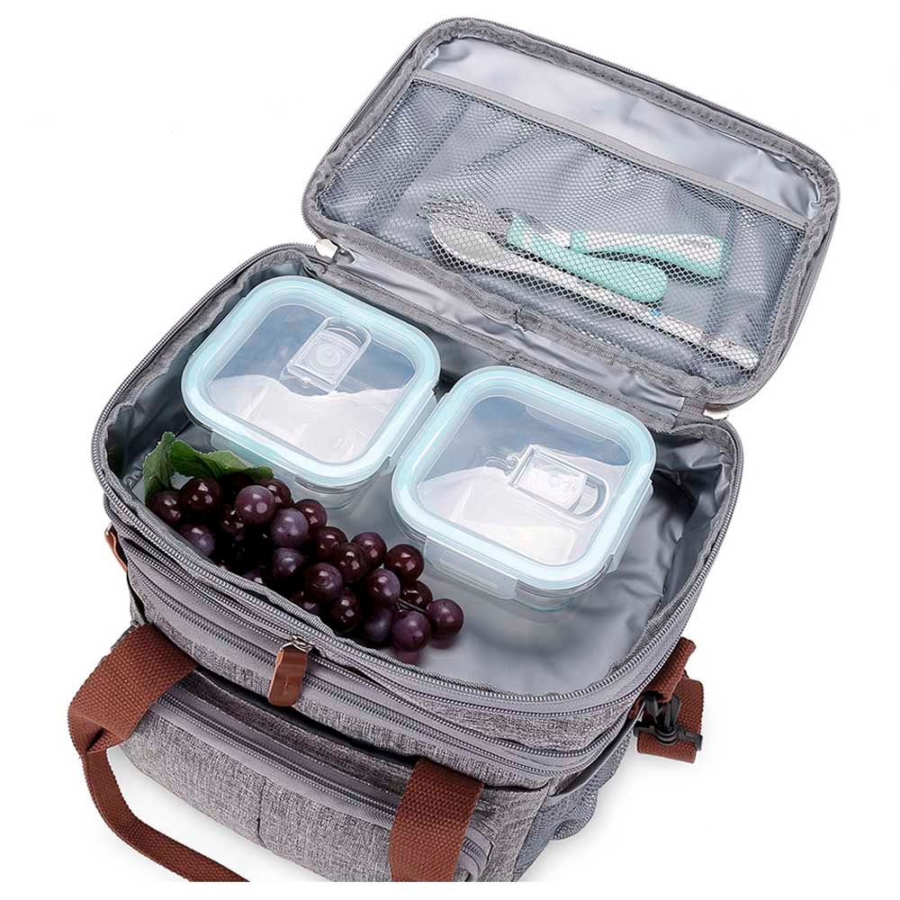 Little Story Insulated Expandable Lunch Bag - Grey