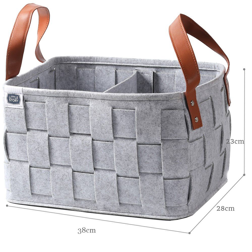 Little Story - Multi-Purpose Laundry Caddy Basket Felt - Grey