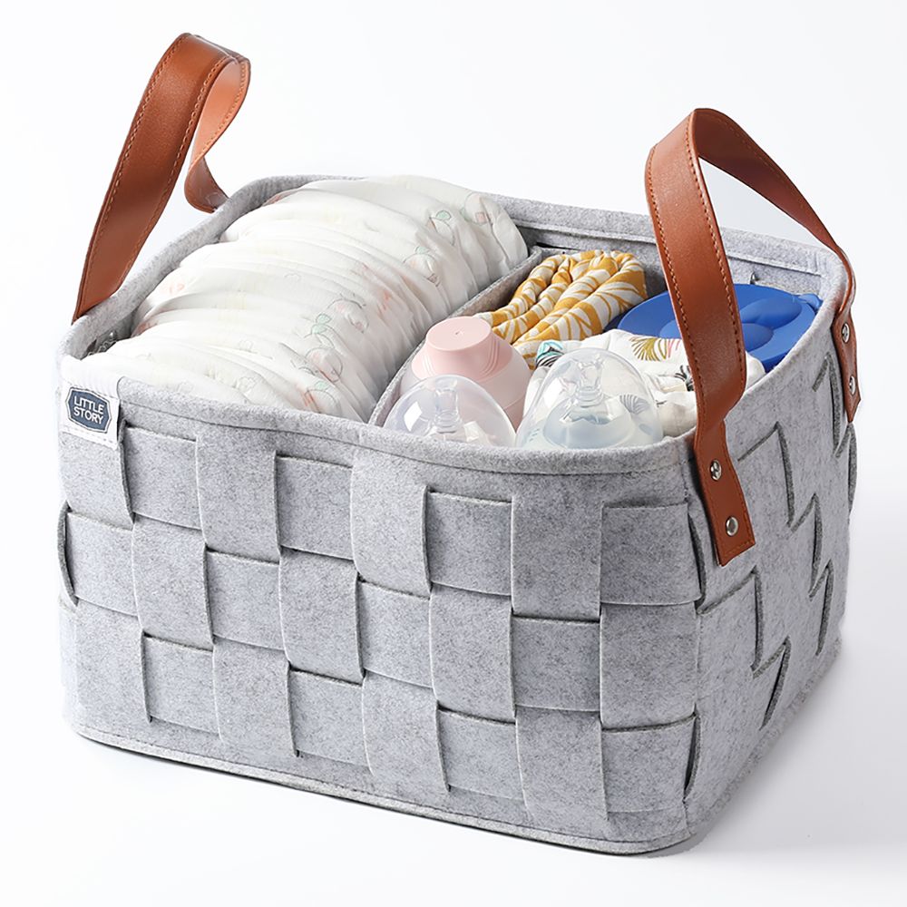 Little Story - Multi-Purpose Laundry Caddy Basket Felt - Grey