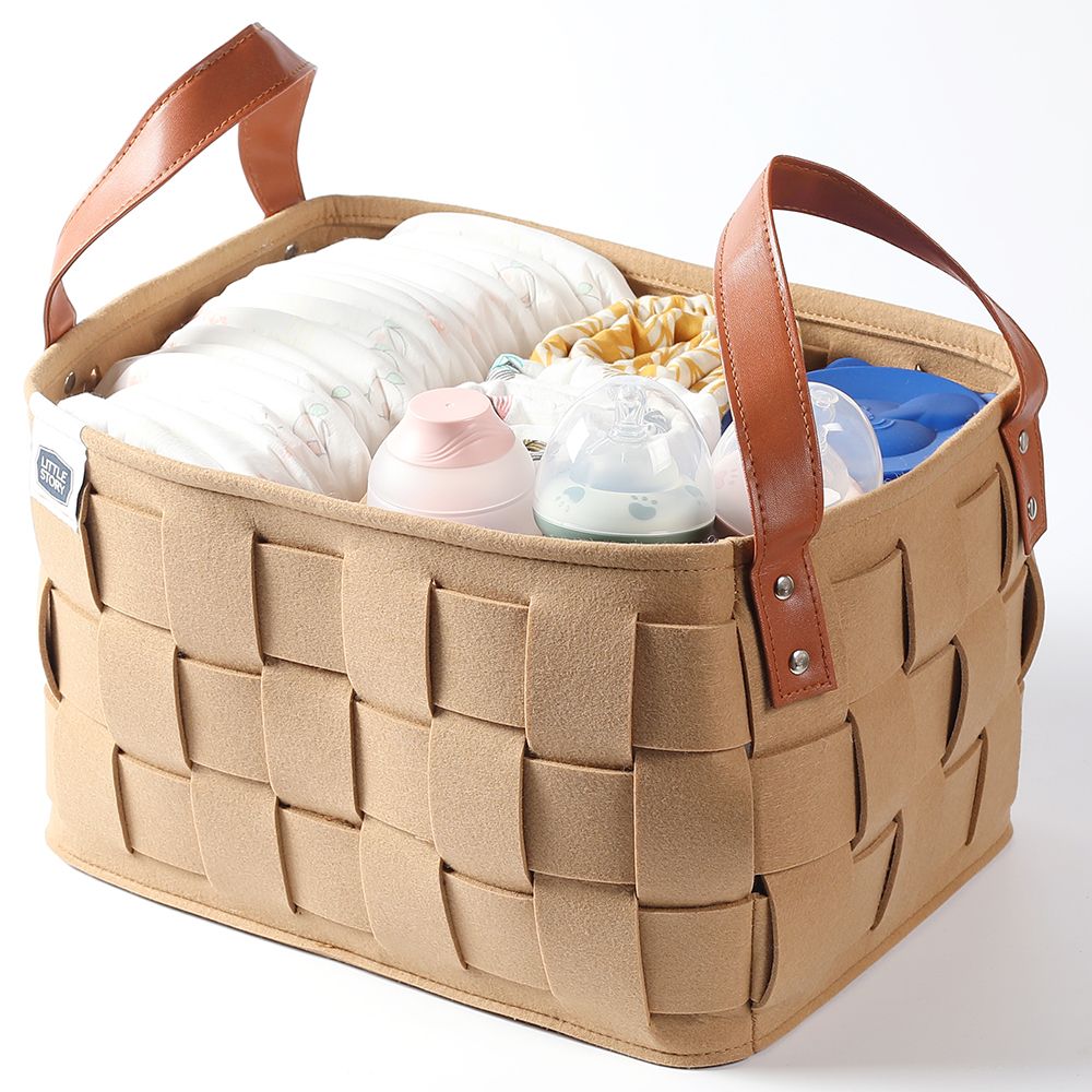 Little Story - Multi-Purpose/Laundry Caddy Basket Felt - Khaki