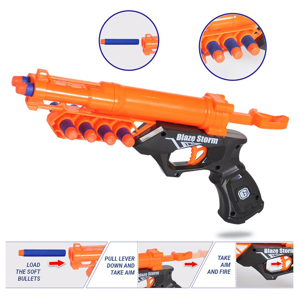 Little Story - Kids Bullet Gun w/ Soft Bullets - 10Pcs - Orange