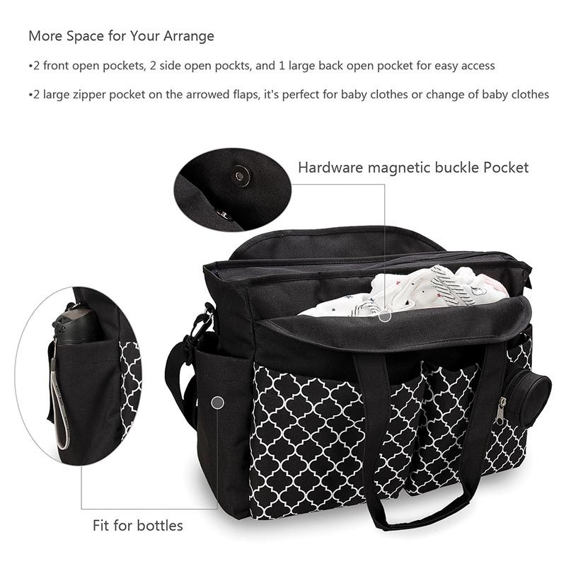 Little Story - Signature Diaper Bag - Black