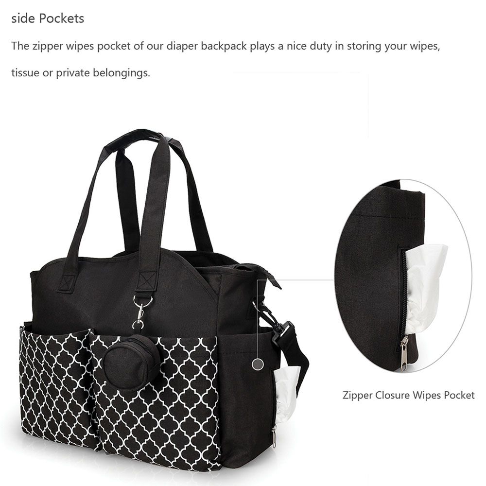 Little Story - Signature Diaper Bag - Black