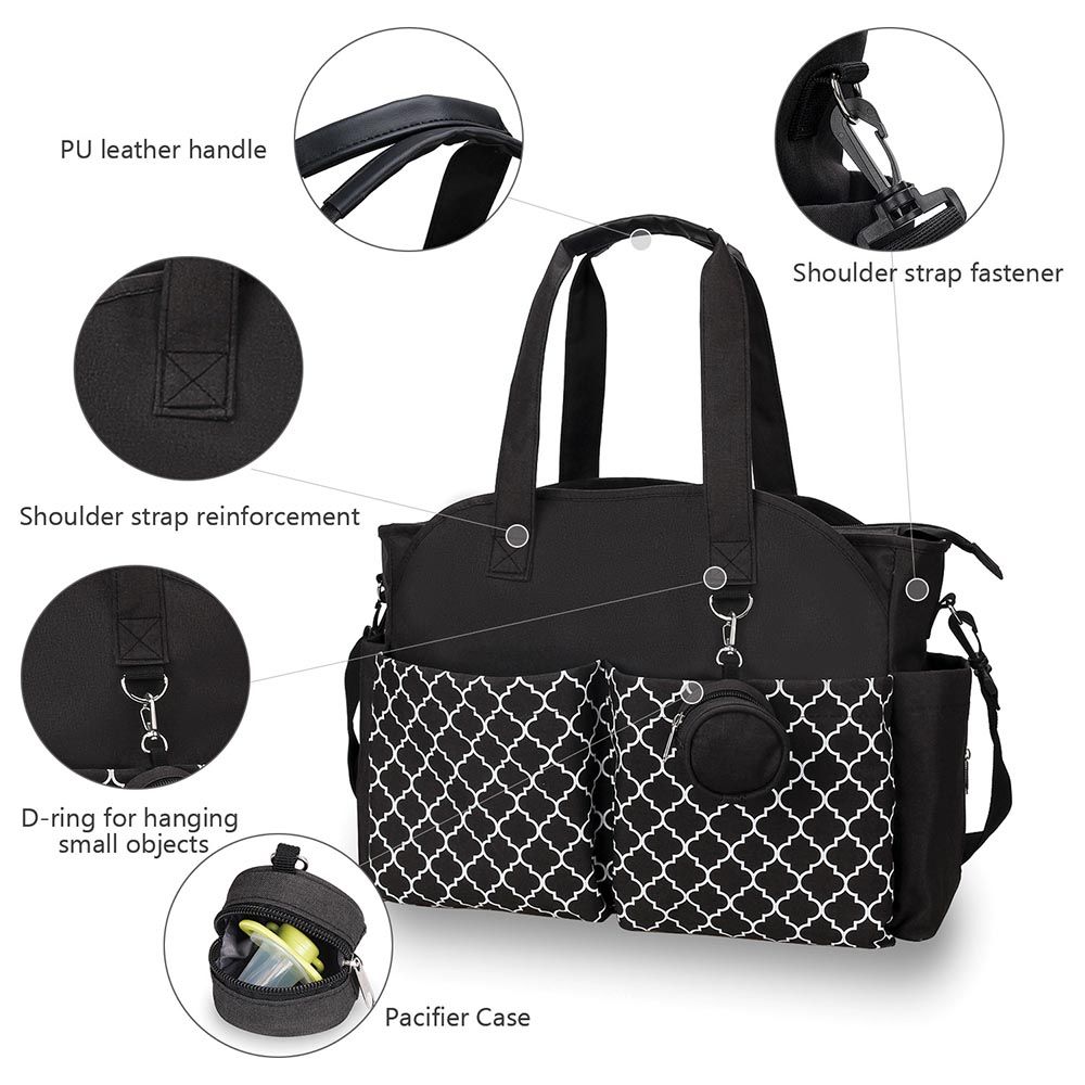 Little Story - Signature Diaper Bag - Black