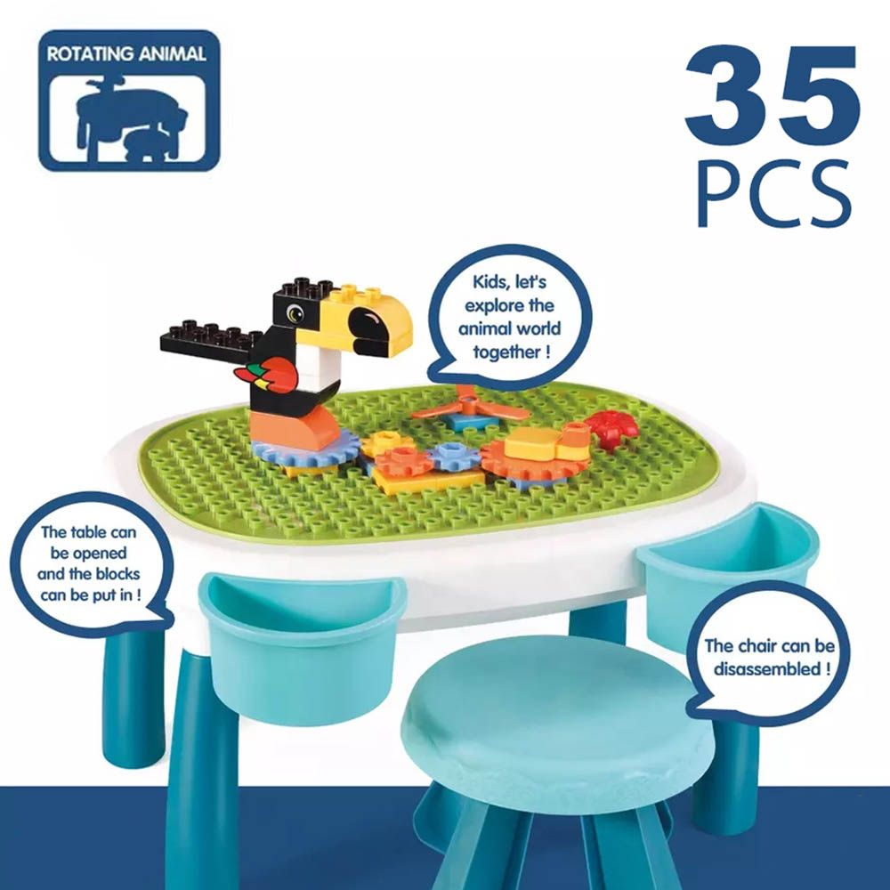 Little Story - Puzzle Building Blocks Set W/ Stool - 35pcs