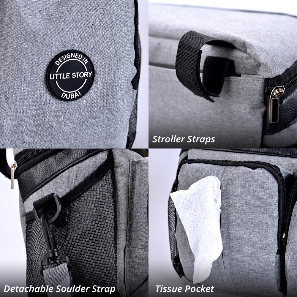 Little Story - Stroller Organizer Travel Bag - Grey