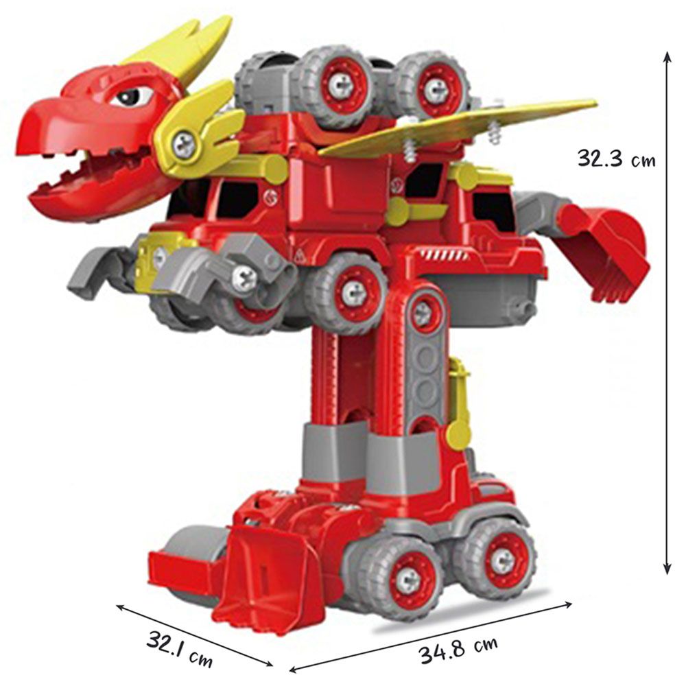 Little Story - 5-In-1 Dinosaur Robot Vehicle - Red