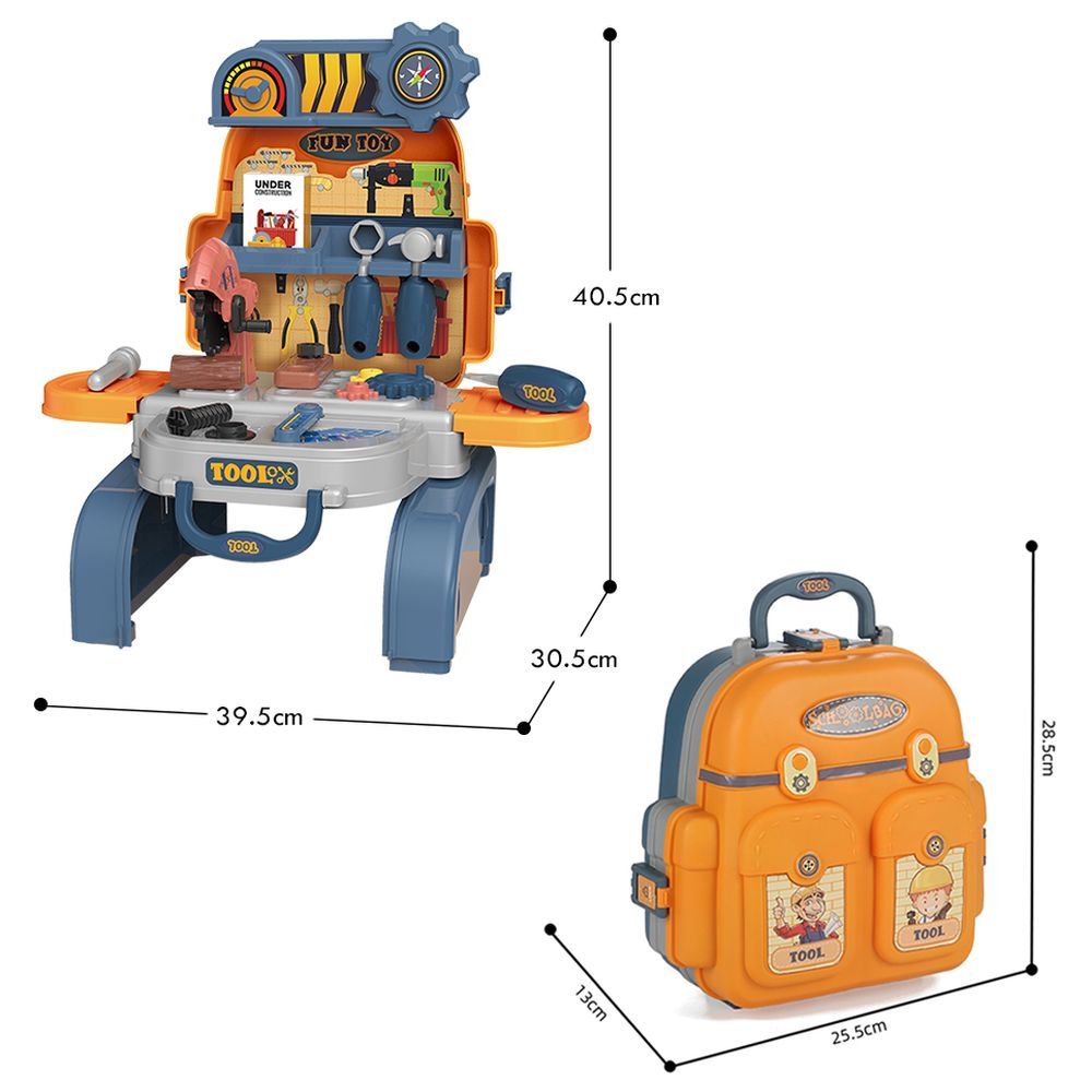 Little Story - Mechanic Toy Set School Bag 23pcs - Yellow