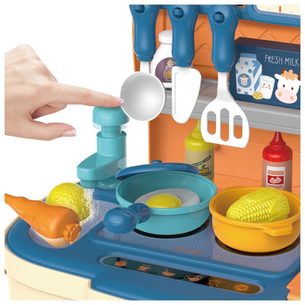 Little Story - Role Play Chef Toy Set School Bag 34pcs - Blue