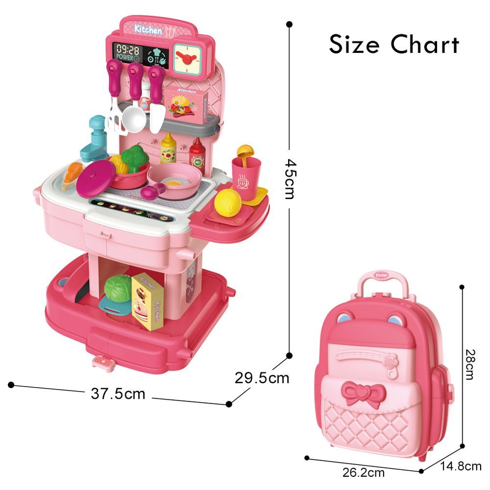 Little Story - Restaurant Toy Set School Bag 34pcs - Pink