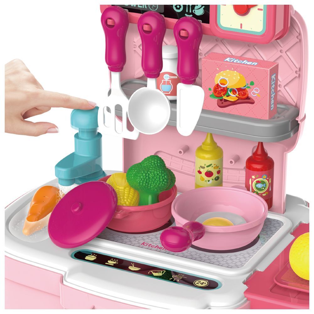 Little Story - Restaurant Toy Set School Bag 34pcs - Pink