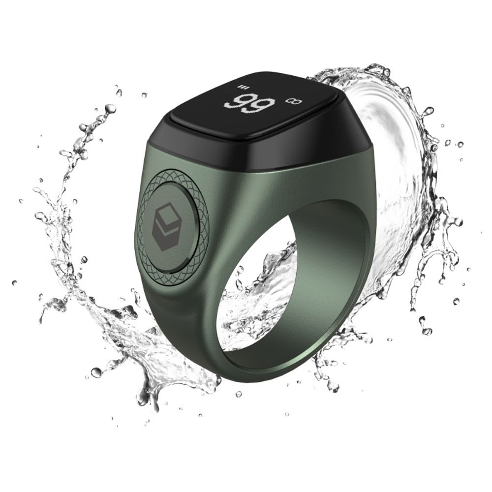 Iqibla - Smart Tasbih Zikr Aluminium Ring 20mm - Green