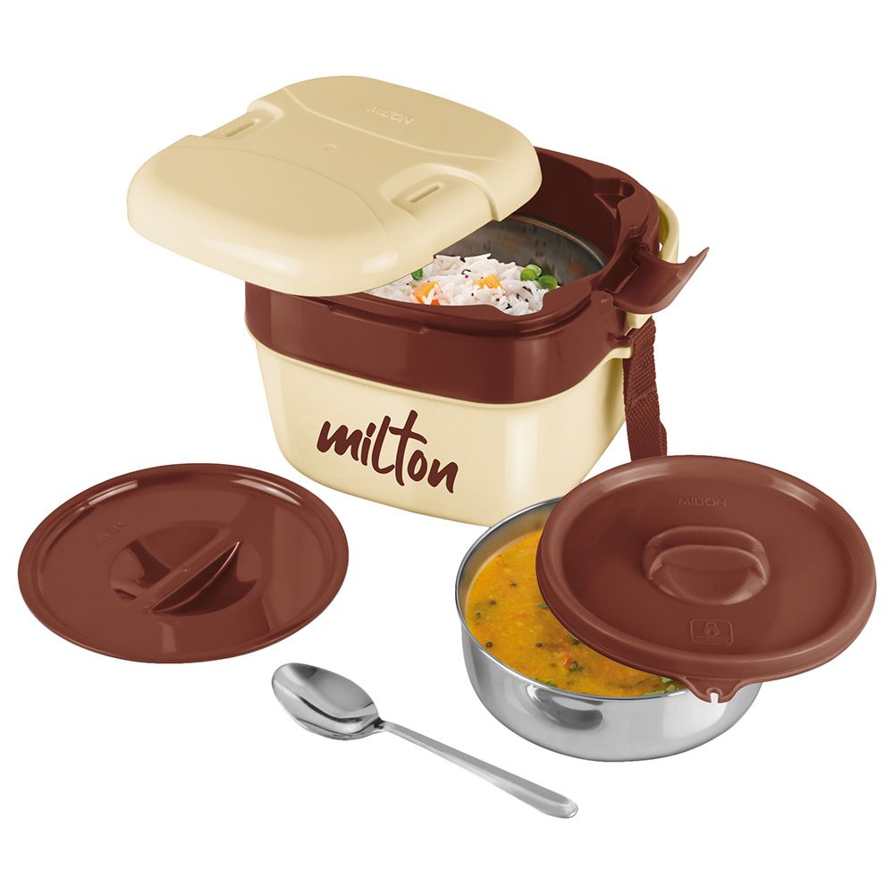 Milton - Cubic Small Inner Stainless Steel Lunch Box - 800ml - Ivory