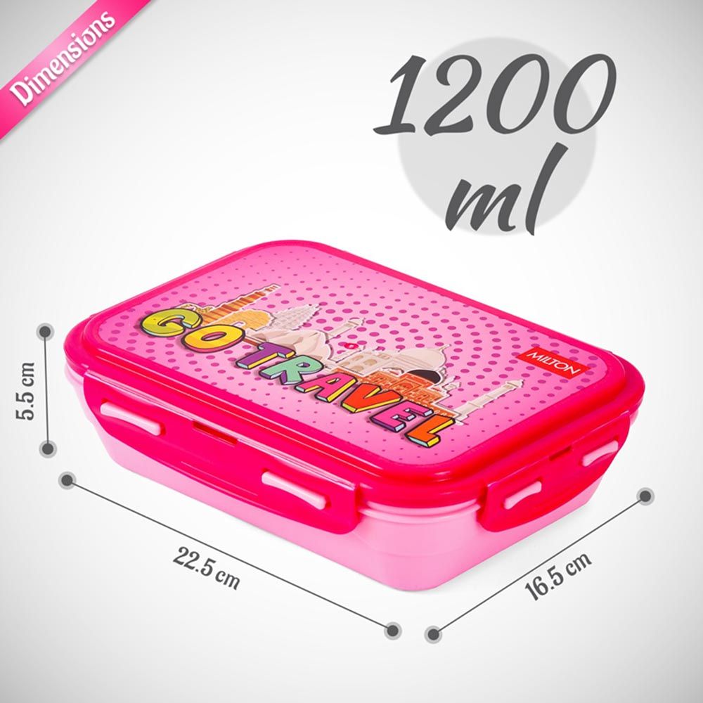 Milton - Fun Treat Lunch Box w/ Container - 1200ml - Pink