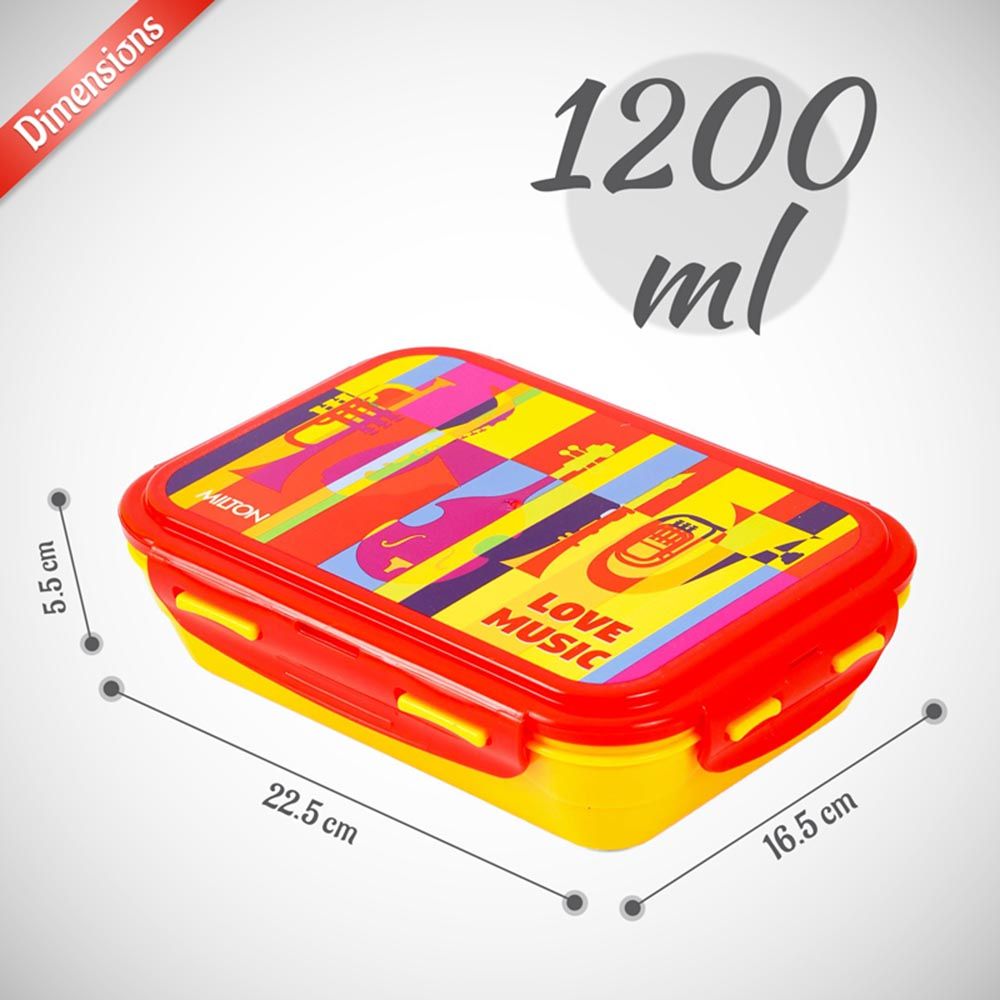 Milton - Fun Treat Lunch Box w/ Container - 1200ml - Yellow