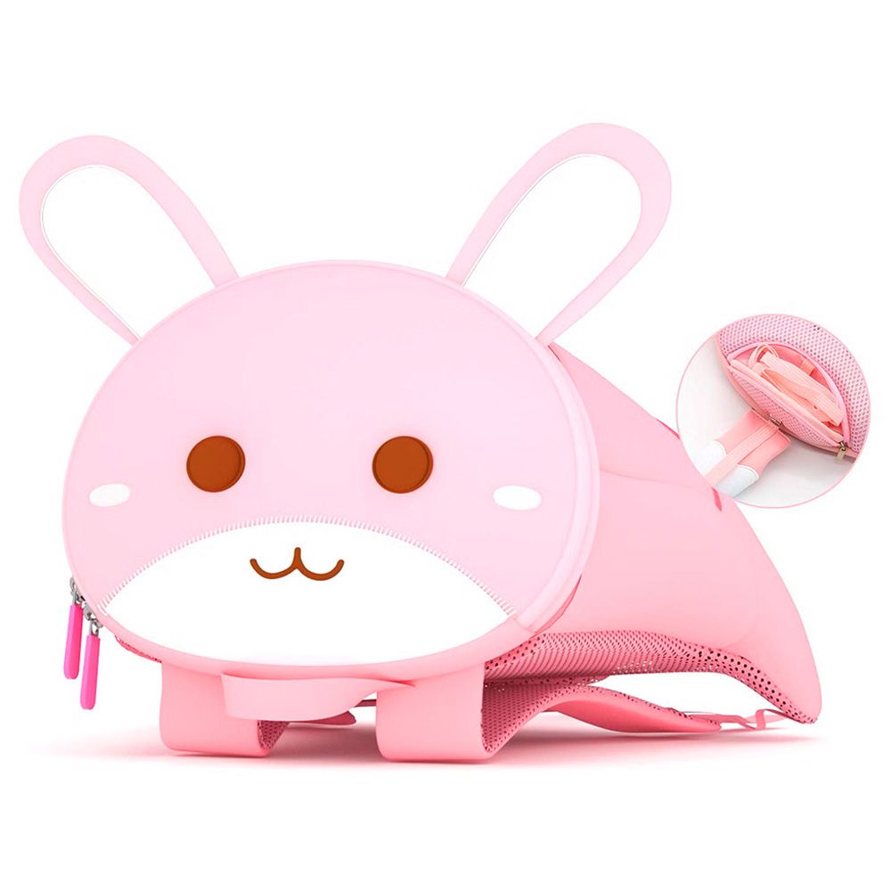 Nohoo - Pre School 3D Bag - Medium - Rabbit Pink - 10-Inch