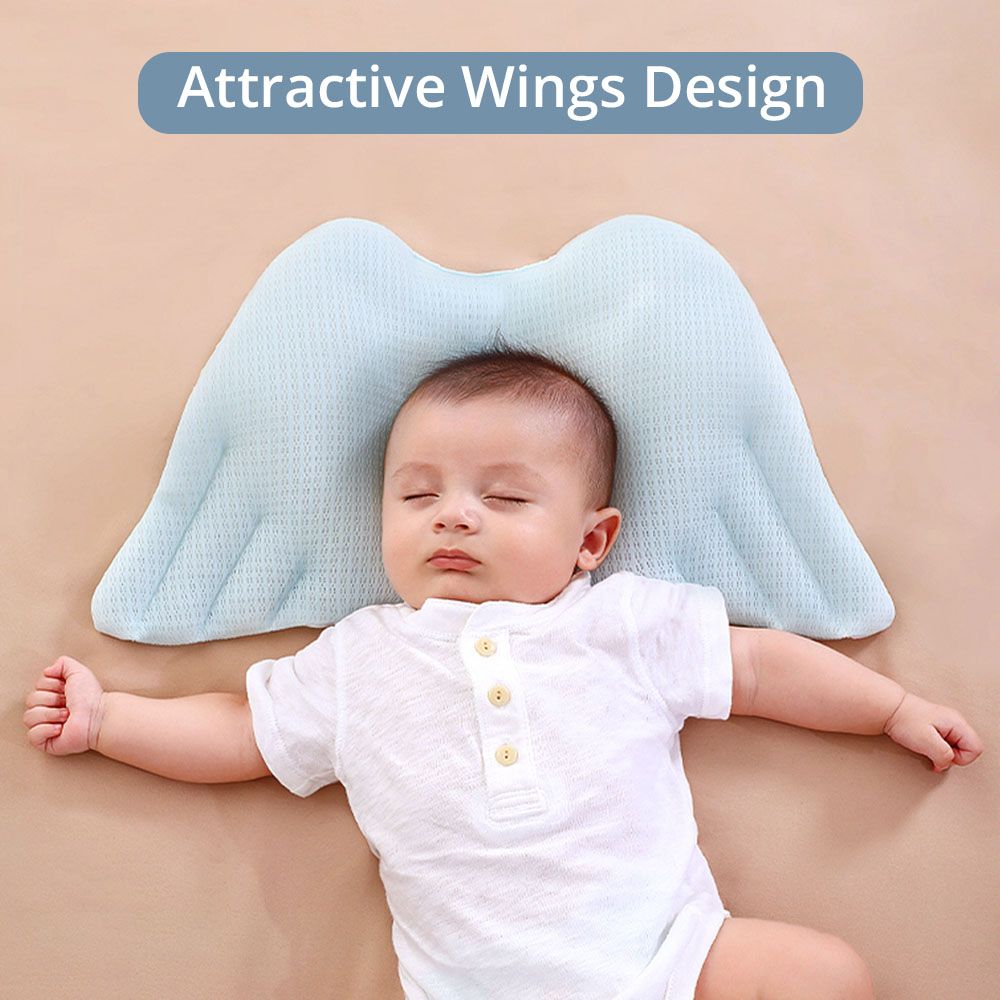 Sunveno - Infant Head Shaper Wings Pillow - Blue