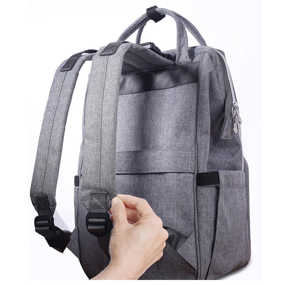 Sunveno - Diaper Travel Backpack XL With Straps & Changing Pad - Grey