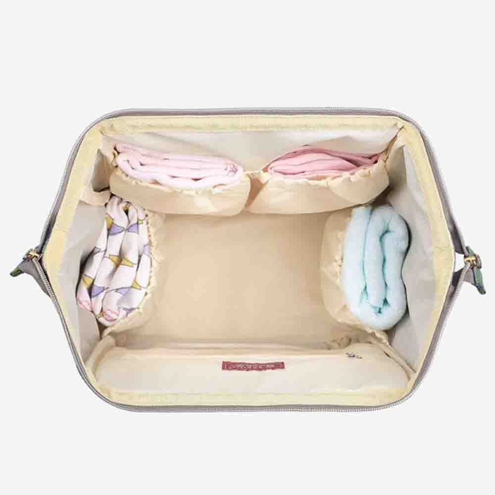 Sunveno - Diaper Bag with USB - Green Dream Sky + Hooks