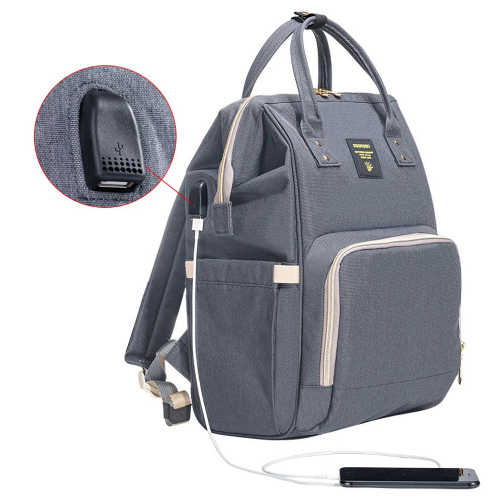 Sunveno - Diaper Bag with USB - Grey