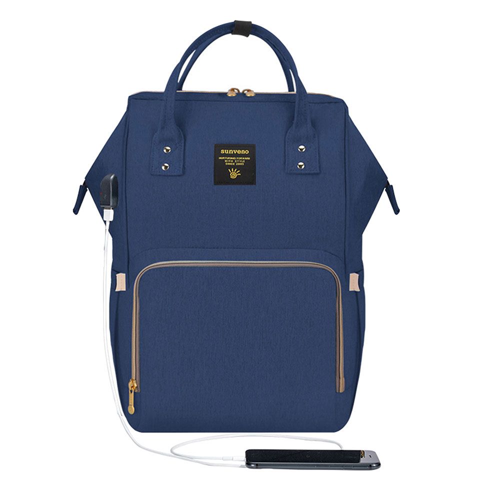 Sunveno - Diaper Bag with USB - Navy Blue