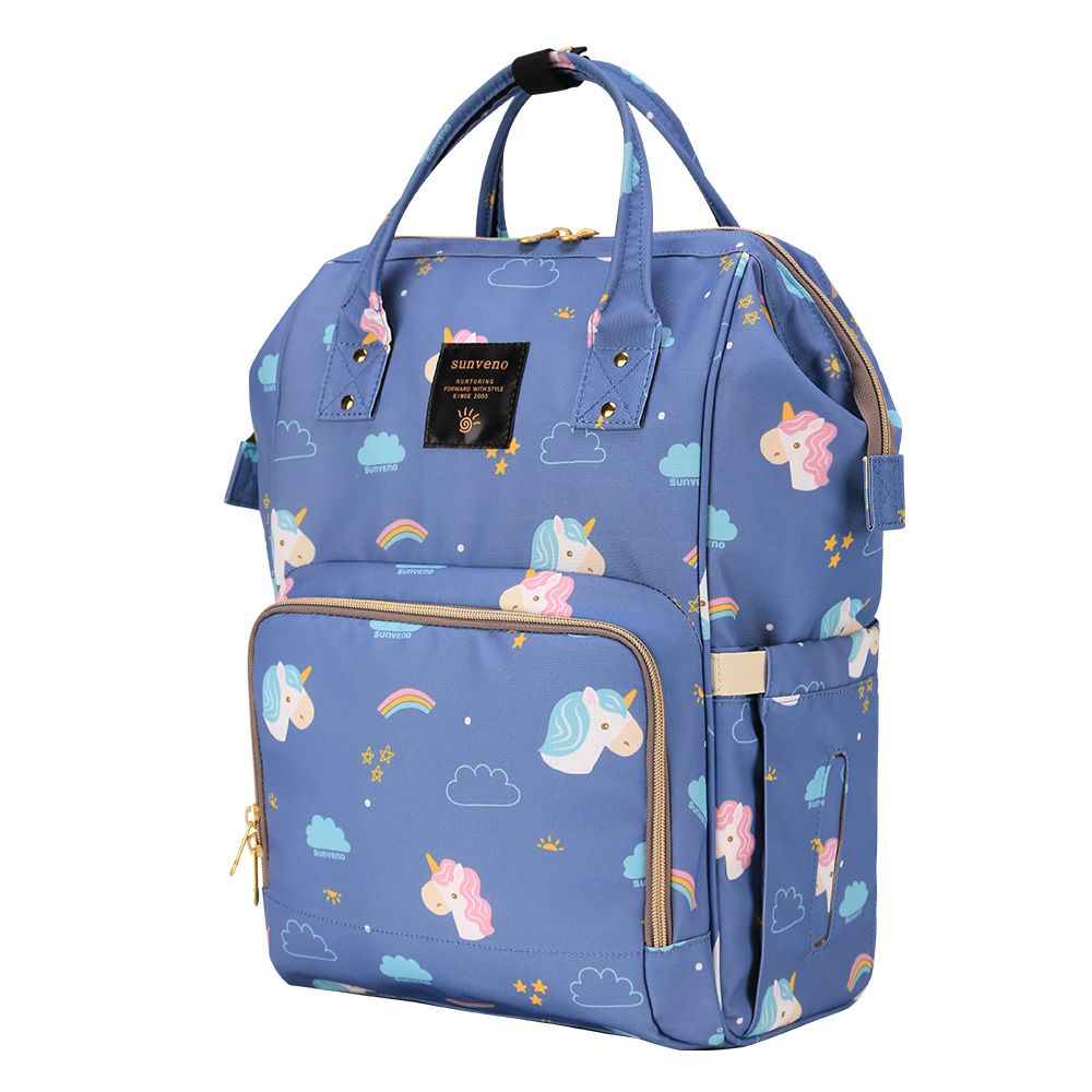 Sunveno - Diaper Bag with USB - Unicorn Blue