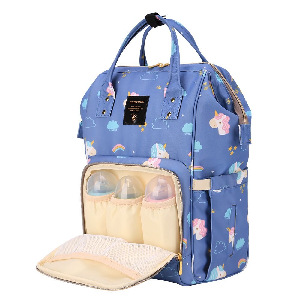 Sunveno - Diaper Bag with USB - Unicorn Blue