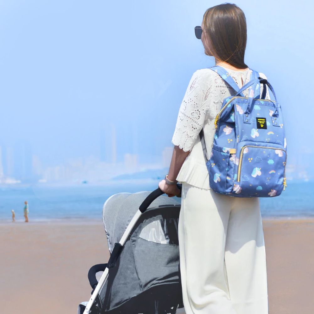 Sunveno - Diaper Bag with USB - Unicorn Blue