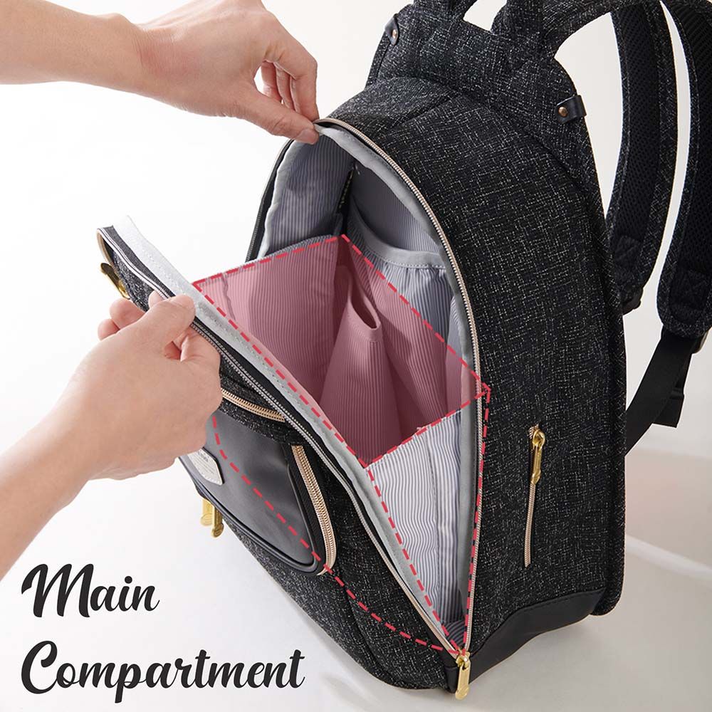 Sunveno - Fashion Compact Diaper Backpack - Black