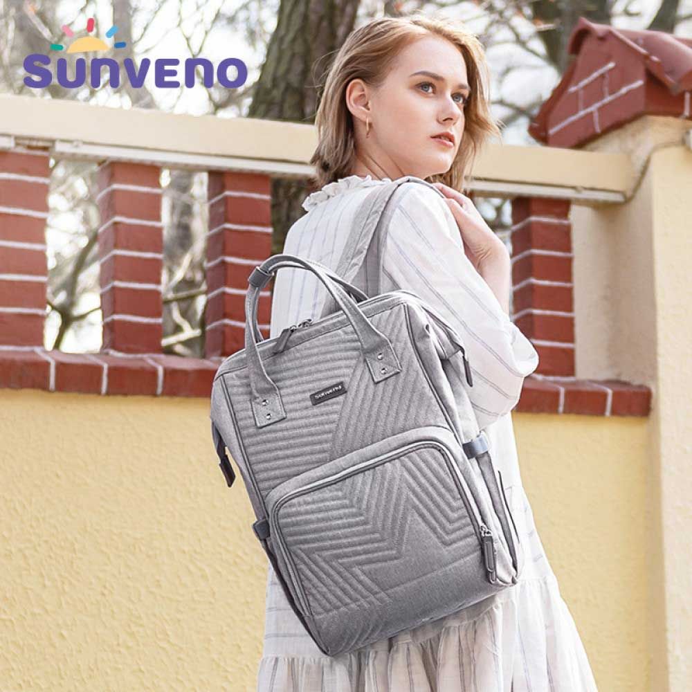 Sunveno - Diaper Bag w/ Stroller Hooks - Nova Grey