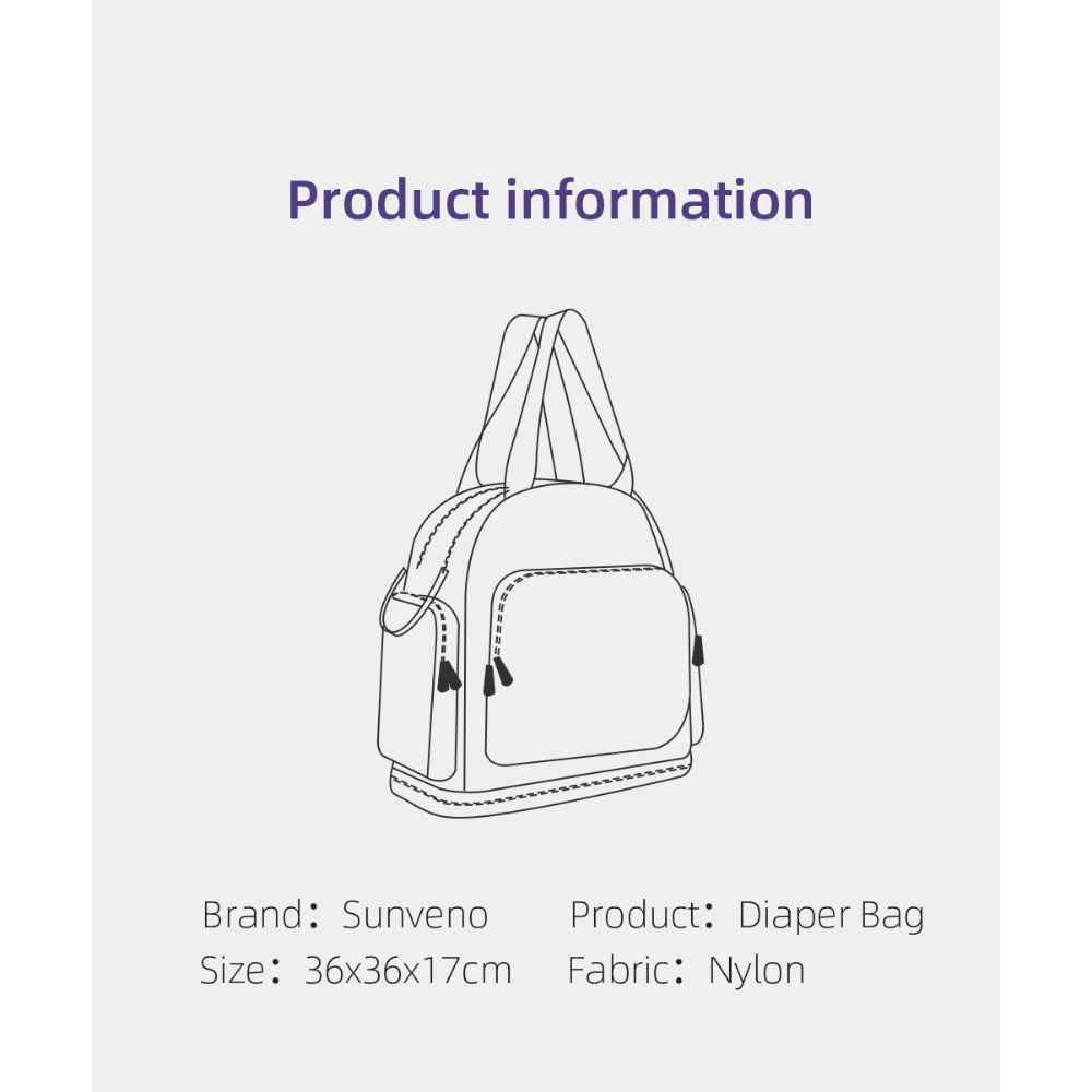 Sunveno - Signature Maternity Diaper Bag - Grey