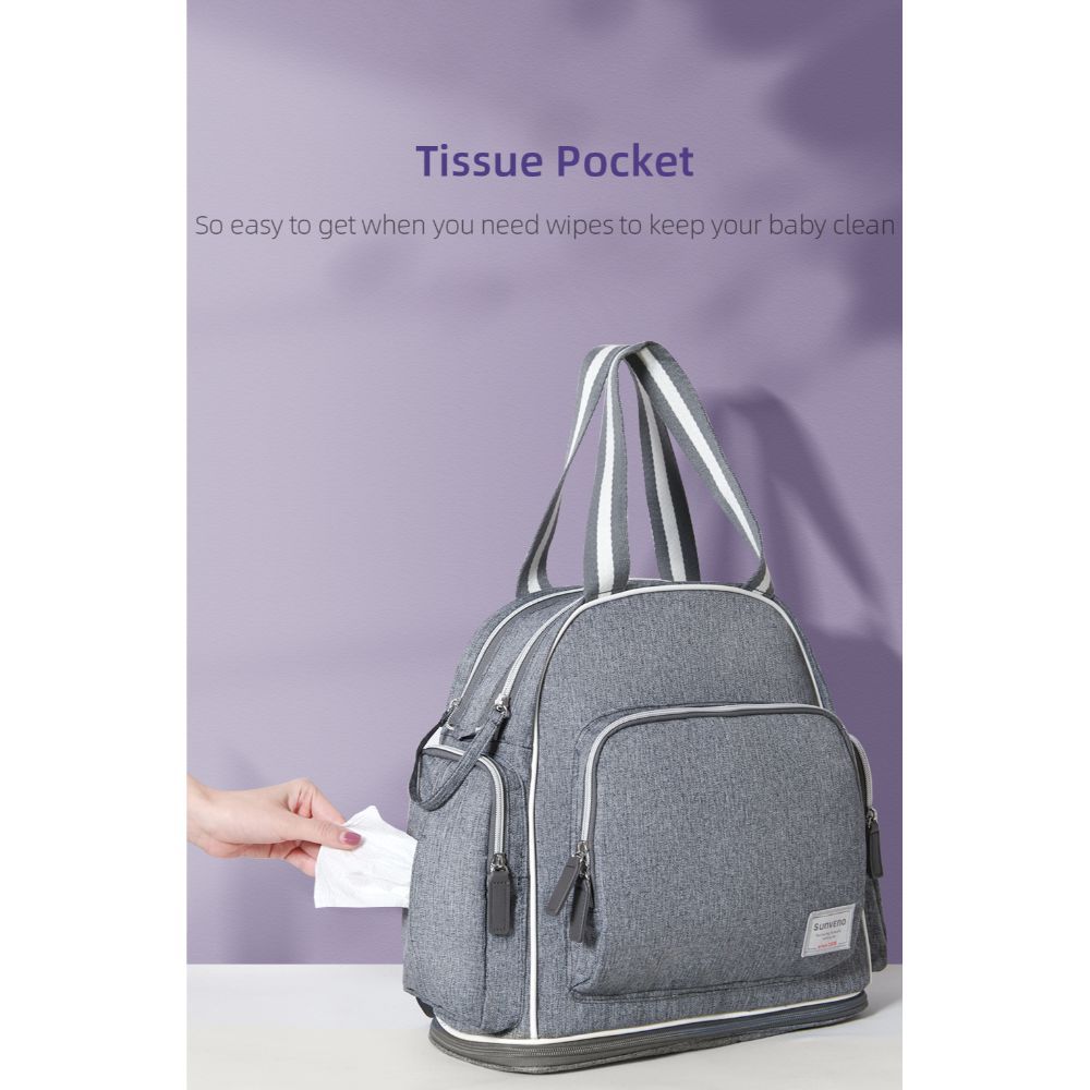 Sunveno - Signature Maternity Diaper Bag - Grey