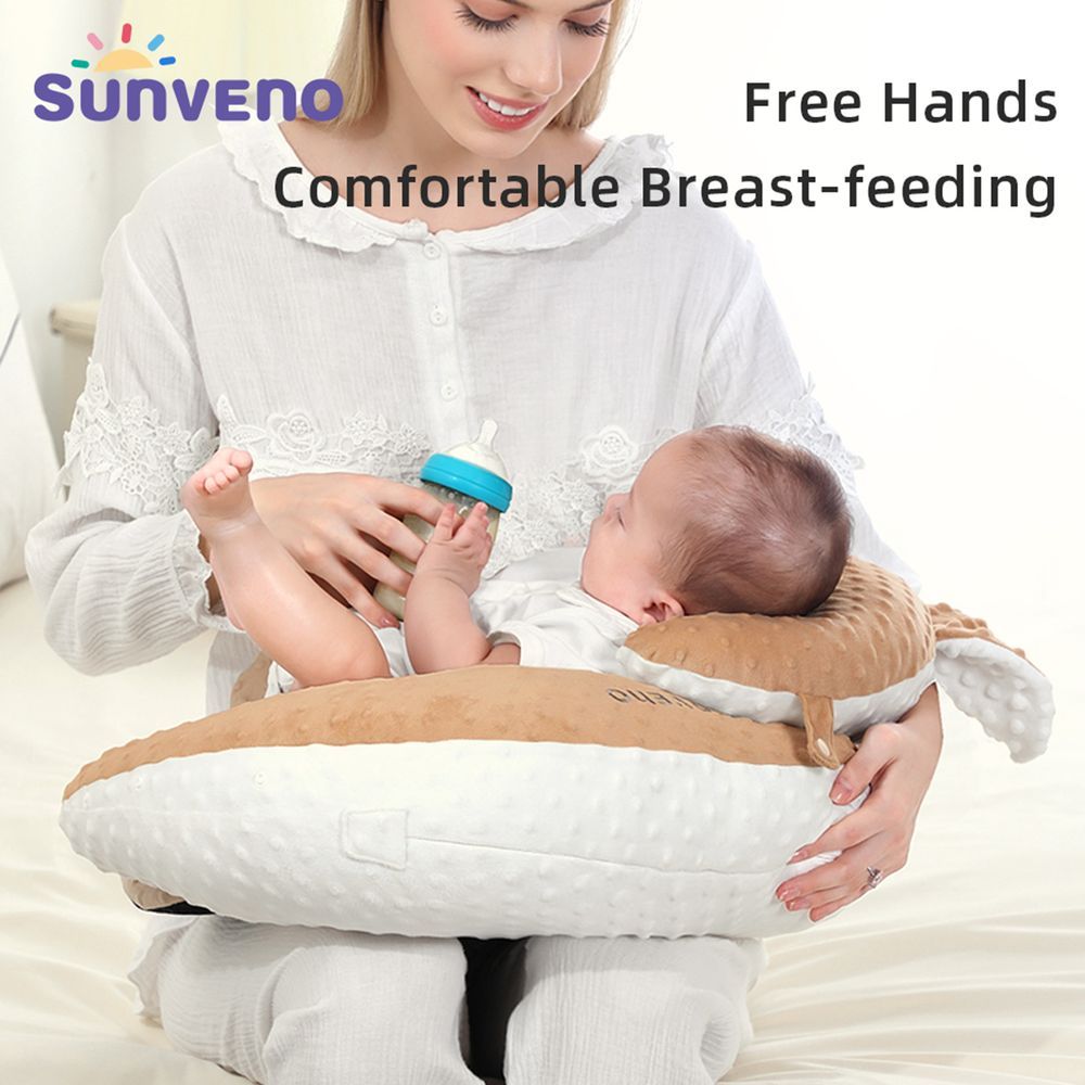 Sunveno - Anti-Reflux Feeding Pillow With C Shape Seating Pillow - Coffee