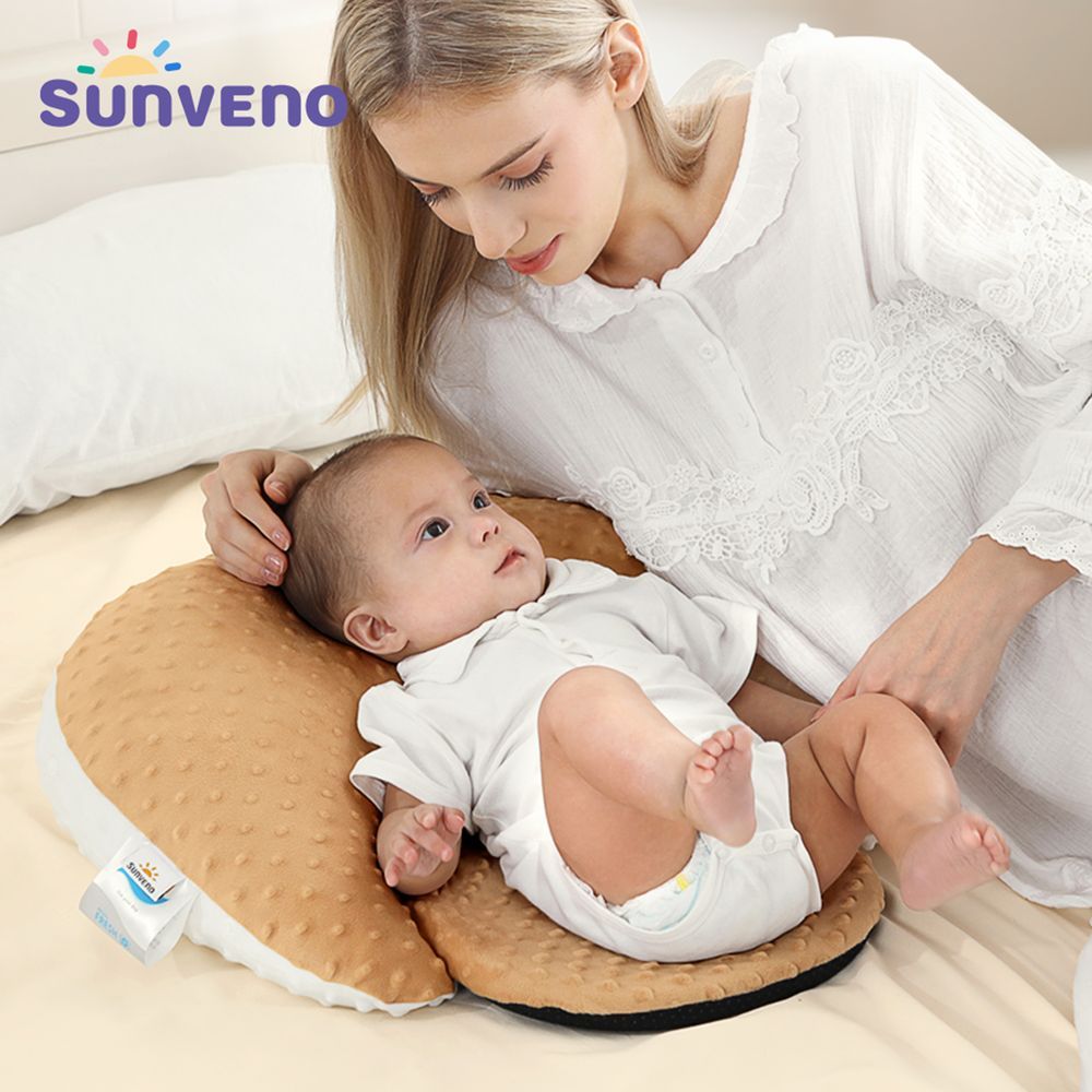 Sunveno - Anti-Reflux Feeding Pillow With C Shape Seating Pillow - Coffee